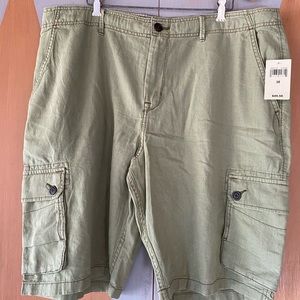 Lucky Brand – Men’s Linen Cargo Shorts – Army Green - Size 38 – NWT
